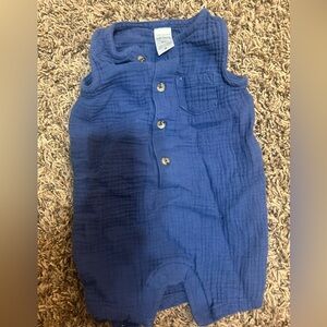 Carter's Navy Textured Baby Romper